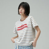 メロウモーメント ストライプTシャツ (Ivory)