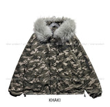 [Fur Detachable] エルモラクーンフードカモフラージュパディング