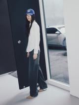Tapered Round Denim Pants Grey