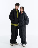 BACK ROUND WINDBREAKER (Black, Charcoal)