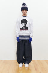 Human Print Crop Sweatshirt (Lightgray)