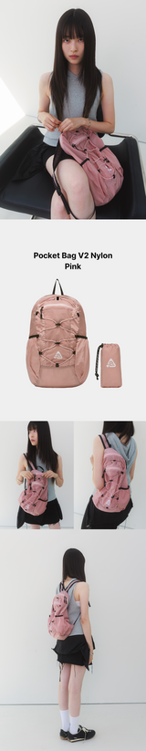 ウルトラライトコンパクトポケットバッグV2 Nylon Dustypink