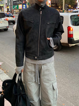 Scratch vaping cropped leather JK