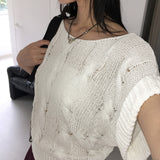 オーフェンツイスティドロールアップオーバーサイズフィットサマーニット