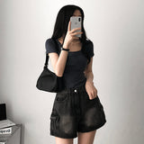Newo Spandex Stripe Dangara Short Sleeve T-shirt