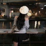 [BELLIDE MADE] KISSME, OFF-SHOULDER FINGER HOLE KNIT