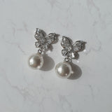 Butterfly and Pearl Piercing - Silver Color
