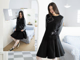COTTON FLARE SKIRT (BLACK)