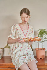Low Short-sleeve Two-piece Cream[24175WTSSN]