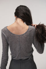ウールボートネックT (グレー)