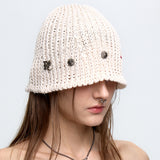 RIVET BUCKET BEANIE - IVORY