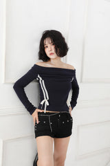 Offshoulder Lace Two-way T-shirt