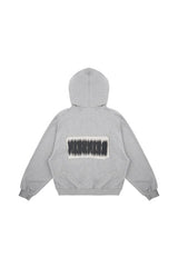 Spray patch hoodie zip-up