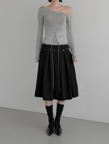 ラップセットコルセットワンオフショルダートップ