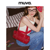 muva.本革 フラップ ワンショルダー バッグ