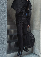 Camper Belted Slit Flared Jeans