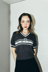DVRK プリヴェバーロゴVネックニッティドTシャツ - GREY