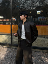Kintz vegan leather zip-up jacket