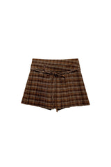 WHITNEY PLEATS SKIRT PANTS / BROWN