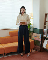 テーラードダブルプリーツスラックス [NAVY]