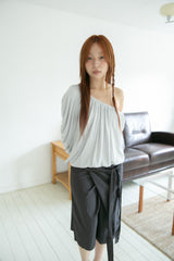 drape unbal off-shoulder top(3colors)