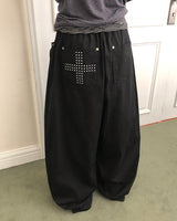 Sern Cross Wide Cotton Banded Pants
