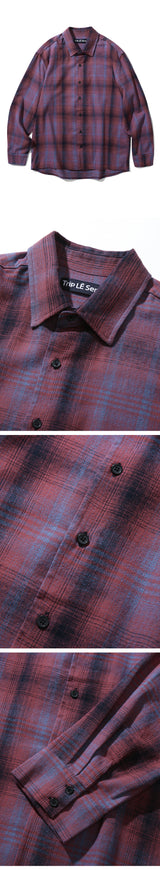 VINTAGE FLANNEL CHECK SHIRT_VINTAGE PINK