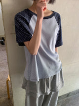 26SS★ [BAONHAUS] ヒルンドットカラーラグラン半袖Tシャツ