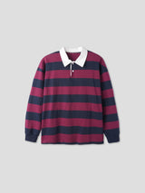 Rugby stripe collar T-shirts 6color