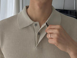 ASCLO ヒドゥンボタン マッスル ショートスリーブニット (4color)