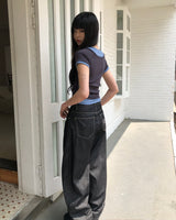 ポソンコントラストシャーリング半袖Tシャツ