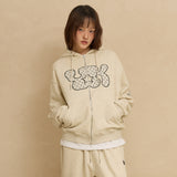 YK Applique Dot Hood Zip Up
