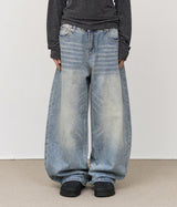 Mint Brushed Wide Denim