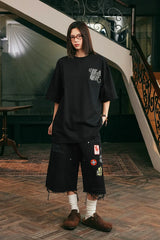 ラインストーンパッチベーシックTシャツ