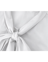 Big Ribbon Strap Cropped Blouse  White