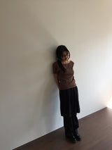 Slit pleated skirt pants (2color)