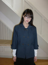 Yukomi Three Quarter Button Nylon Double Jacket