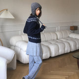 Tyrol Napping Brush Wrap Skirt Pants Set