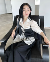 リニサテンリボンビスチェ
