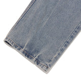 WASHING PIN TUCK NAPPING WIDE-FIT DENIM PANTS [BLUE]