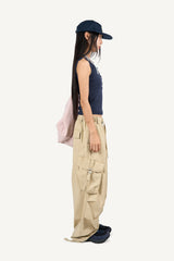 バックルウォッシュドカーゴワイドパンツ