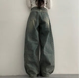 [Basic, Long/S~XL] Gus Washing Pintuck Wide Denim Pants