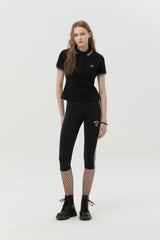 BUTTON POINT SLIM FIT COLLAR T-SHIRT - BLACK  