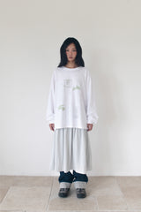WIDE CUFFS COTTON PANTS (BLUE)