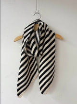 Bias stripe wool muffler / 4colors