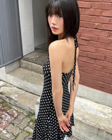 メルロドットホルターネックストラップドレス