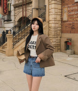 [Belledmade/front pocket] ペッパーフロントポケット3/4デニムショーツ＆ショーツ