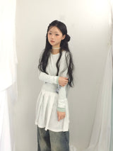 line and pleated dress