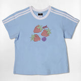 チェックストロベリーセミクロップTシャツ - 6COLOR