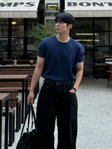 バインダーワッフルクロップマッスルTシャツ